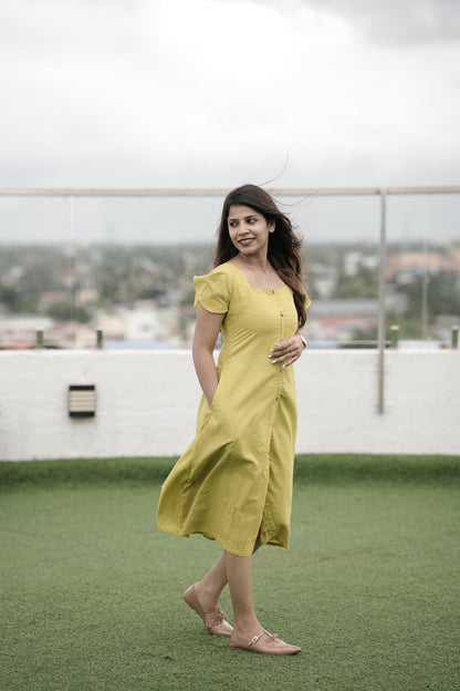 chic textured midi dress