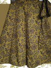 Knee Length Wrap Skirt, Henna Green Floral Print, Cotton Wraparound Skirt, Summer Skirt